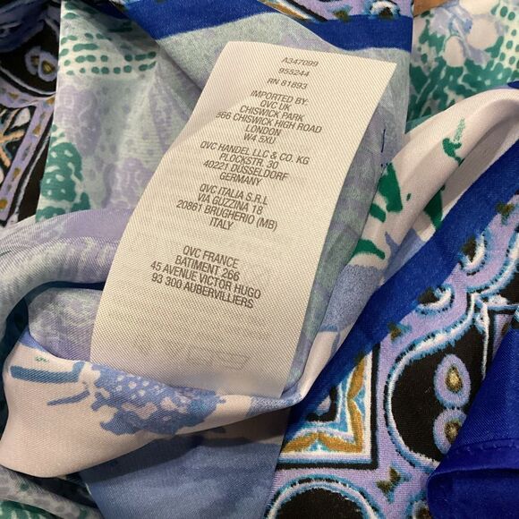 Susan Graver Printed Charmeuse Scarf Top small - Picture 6 of 13